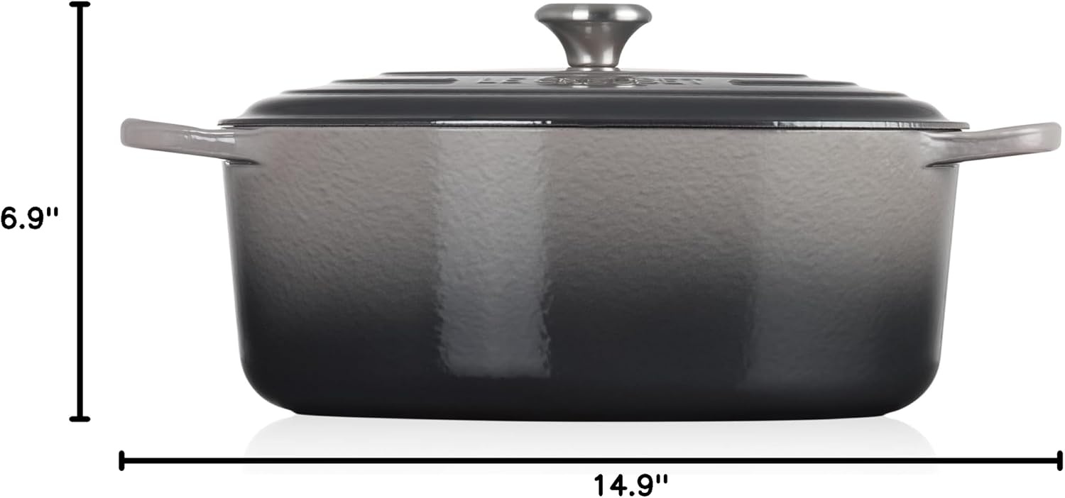 image:imageLe Creuset Enameled Cast Iron Signature Oval Dutch Oven 8 qt WhiteOyster