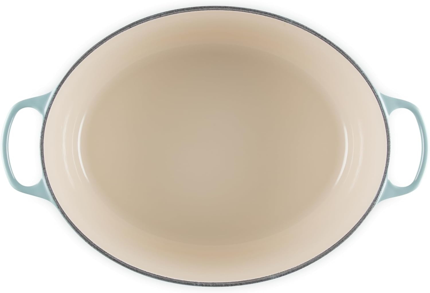 image:imageLe Creuset Enameled Cast Iron Signature Oval Dutch Oven 8 qt WhiteSea Salt