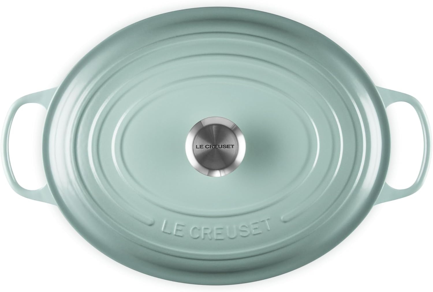 image:imageLe Creuset Enameled Cast Iron Signature Oval Dutch Oven 8 qt WhiteSea Salt