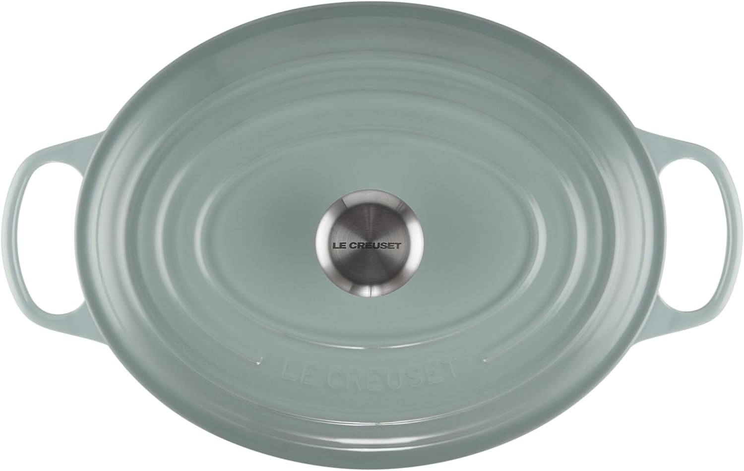 image:imageLe Creuset Enameled Cast Iron Signature Oval Dutch Oven 8 qt WhiteSea Salt