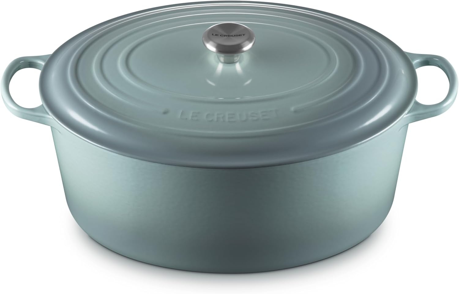 image:imageLe Creuset Enameled Cast Iron Signature Oval Dutch Oven 8 qt WhiteSea Salt