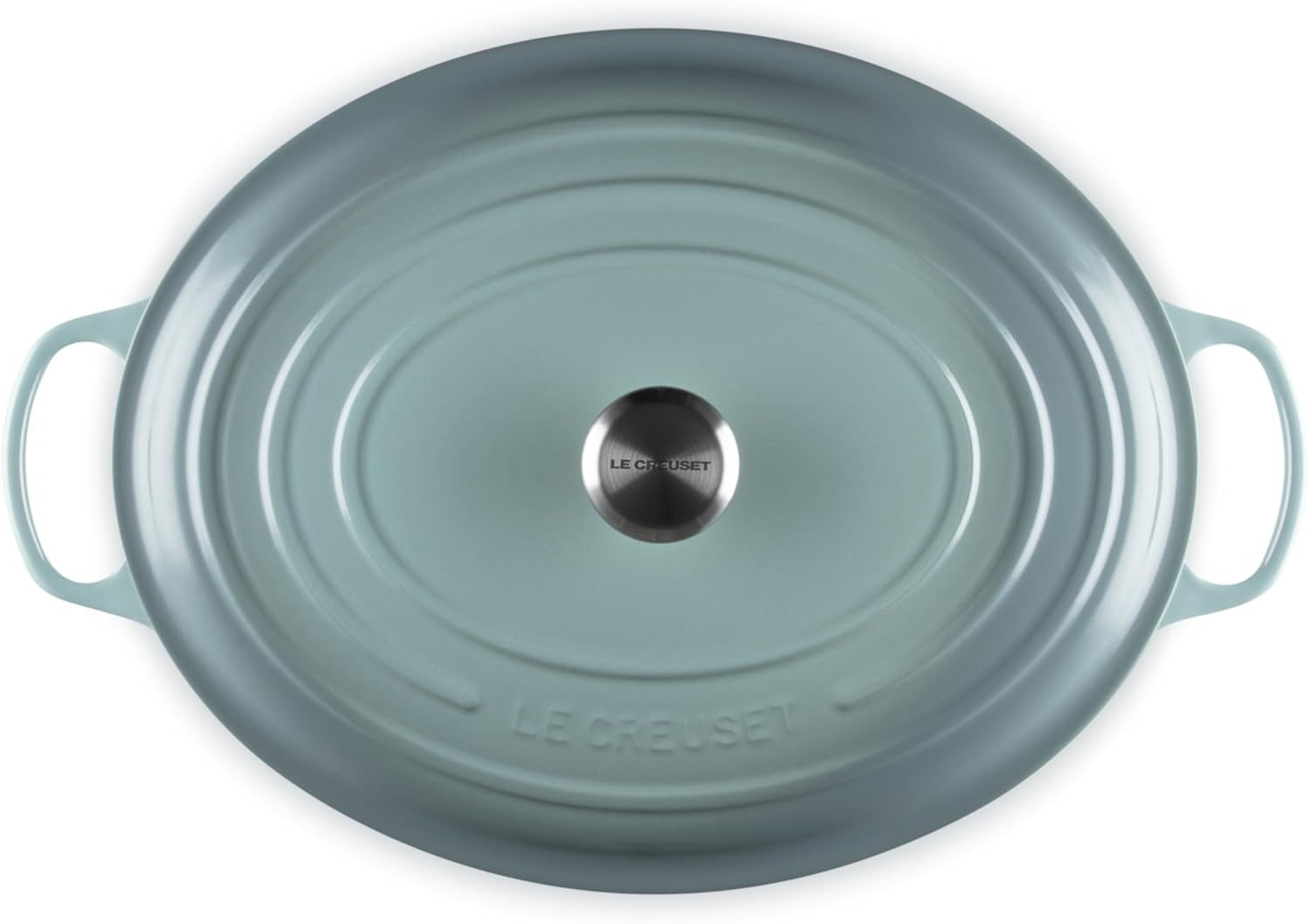 image:imageLe Creuset Enameled Cast Iron Signature Oval Dutch Oven 8 qt WhiteSea Salt