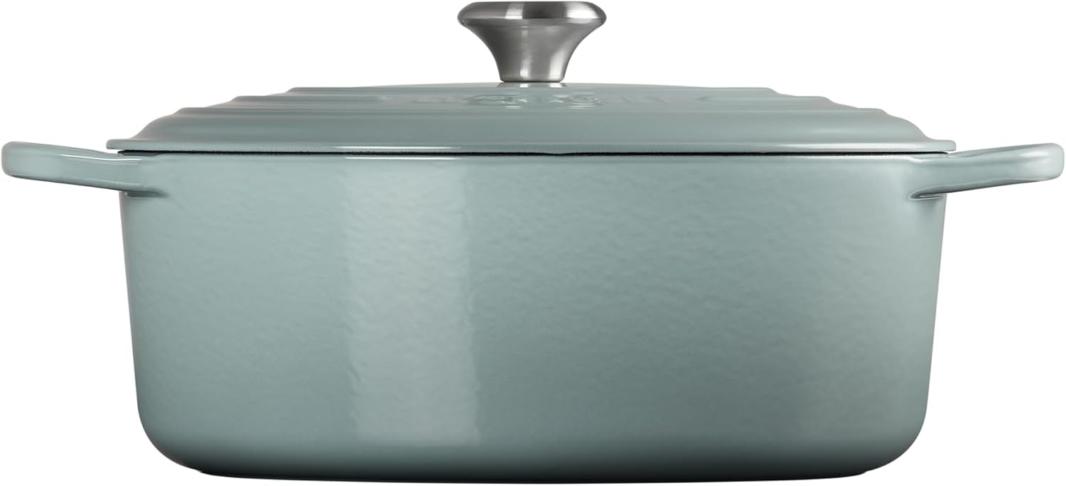 image:imageLe Creuset Enameled Cast Iron Signature Oval Dutch Oven 8 qt WhiteSea Salt