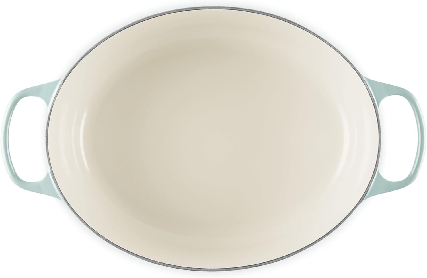 image:imageLe Creuset Enameled Cast Iron Signature Oval Dutch Oven 8 qt WhiteSea Salt