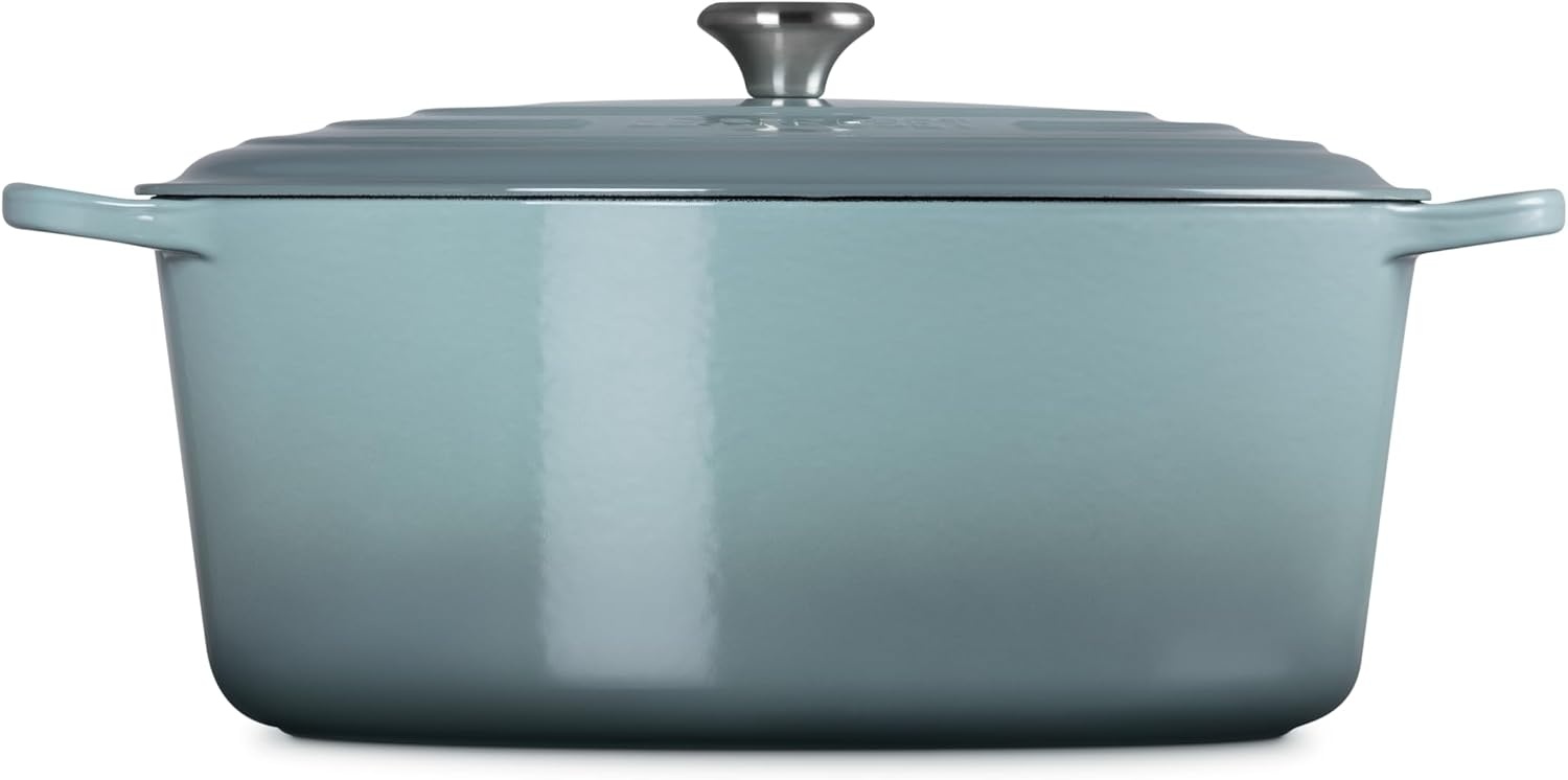 image:imageLe Creuset Enameled Cast Iron Signature Oval Dutch Oven 8 qt WhiteSea Salt