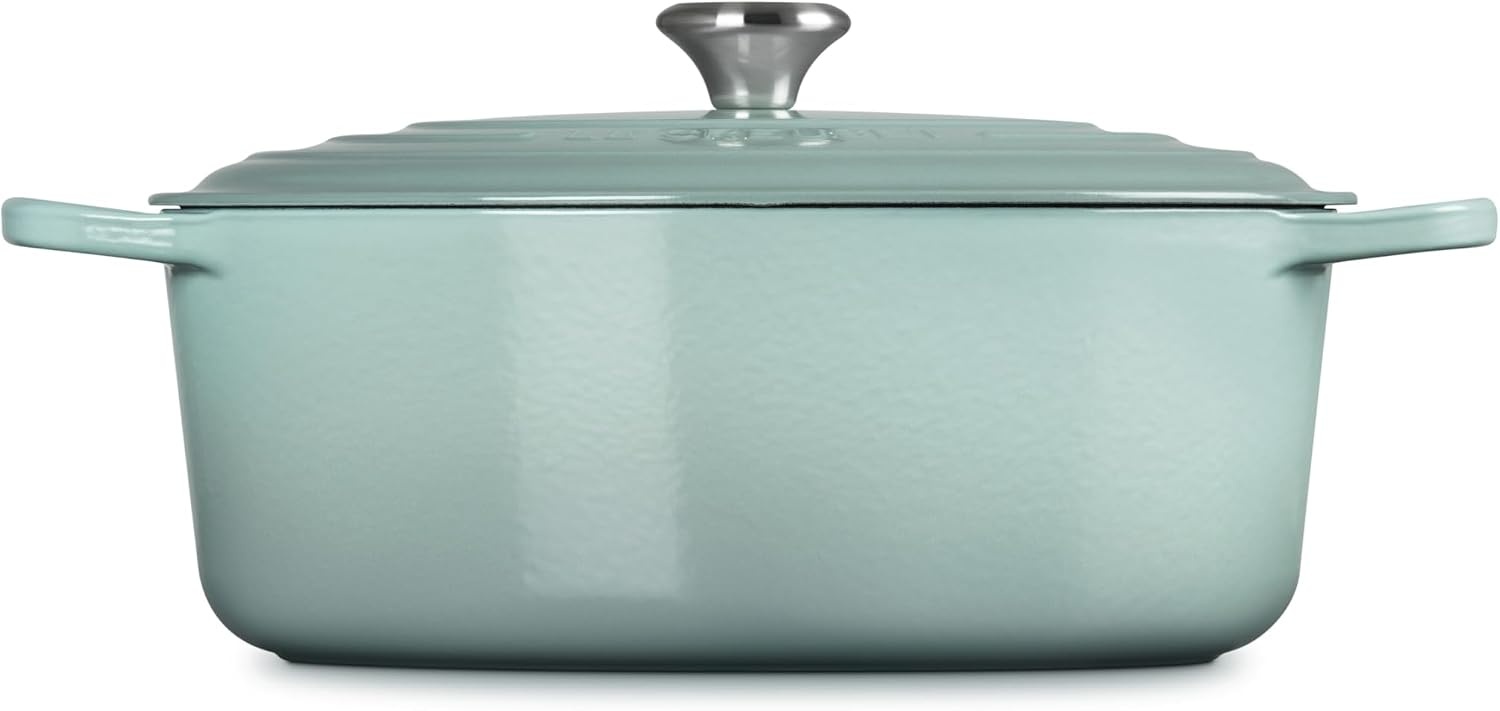 image:imageLe Creuset Enameled Cast Iron Signature Oval Dutch Oven 8 qt WhiteSea Salt