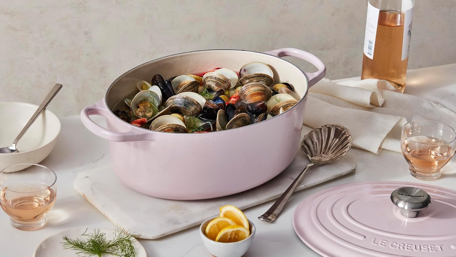 image:imageLe Creuset Enameled Cast Iron Signature Oval Dutch Oven 8 qt WhiteShallot