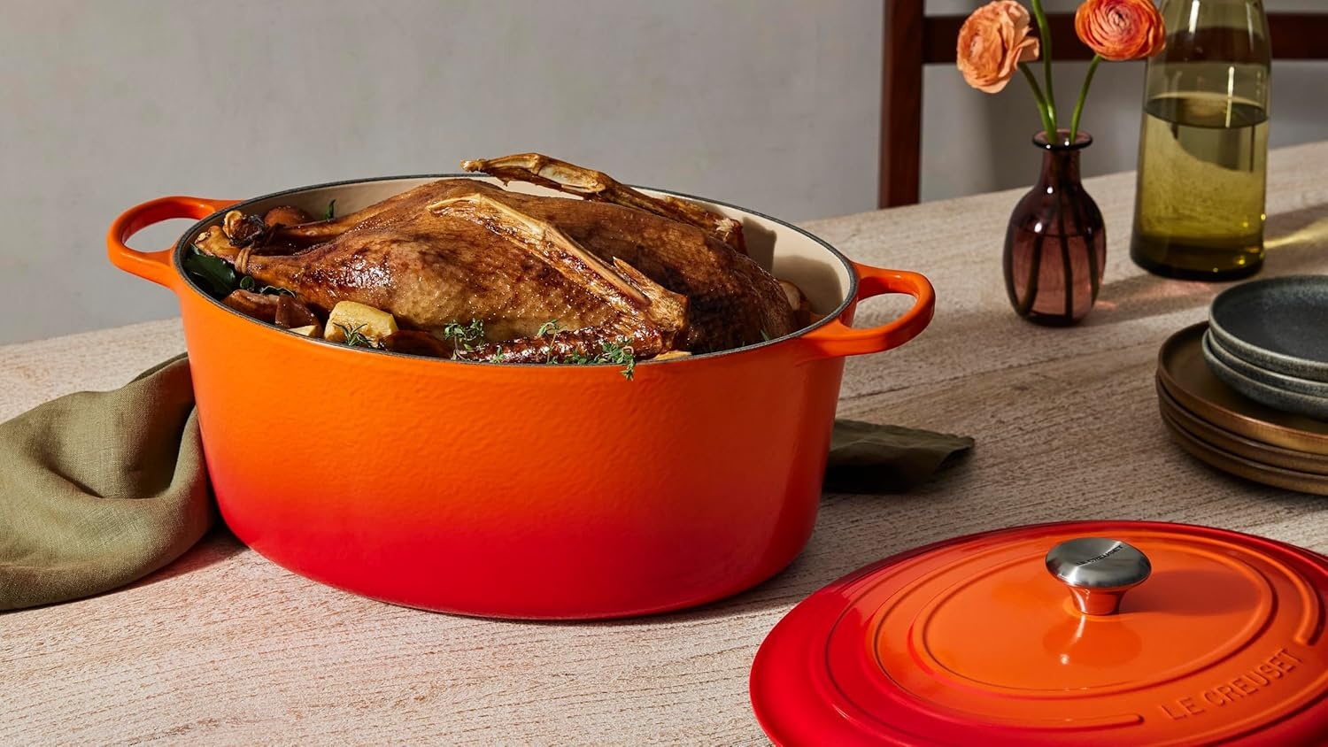 image:imageLe Creuset Enameled Cast Iron Signature Oval Dutch Oven 8 qt WhiteWhite