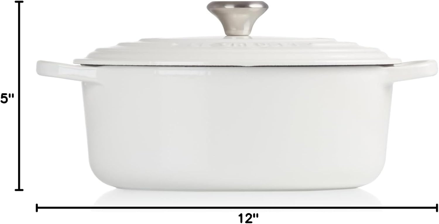 image:imageLe Creuset Enameled Cast Iron Signature Oval Dutch Oven 8 qt WhiteWhite