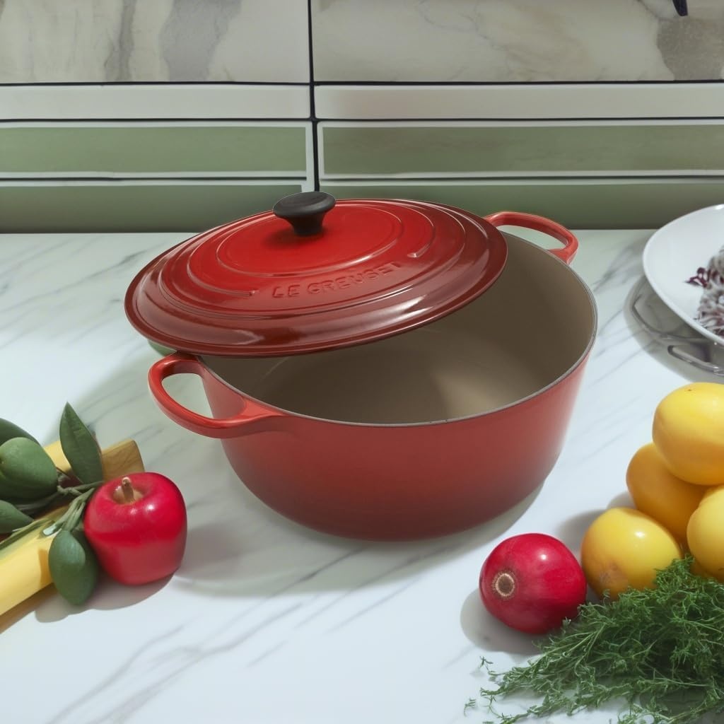 image:imageLe Creuset Enameled Cast Iron Signature Round Dutch Oven 1325 qt CeriseCerise