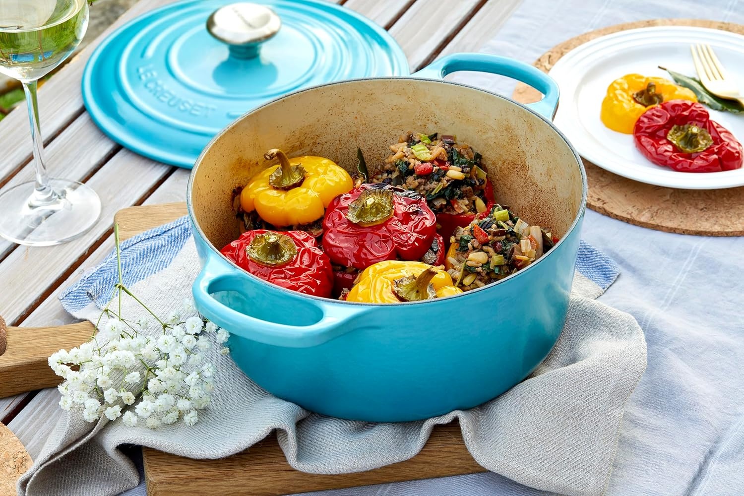 image:imageLe Creuset Enameled Cast Iron Signature Round Dutch Oven 725 qt ArtichautCaribbean