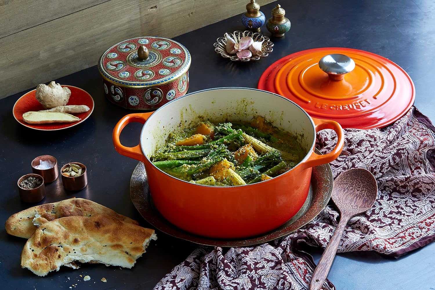 image:imageLe Creuset Enameled Cast Iron Signature Round Dutch Oven 725 qt ArtichautFlame