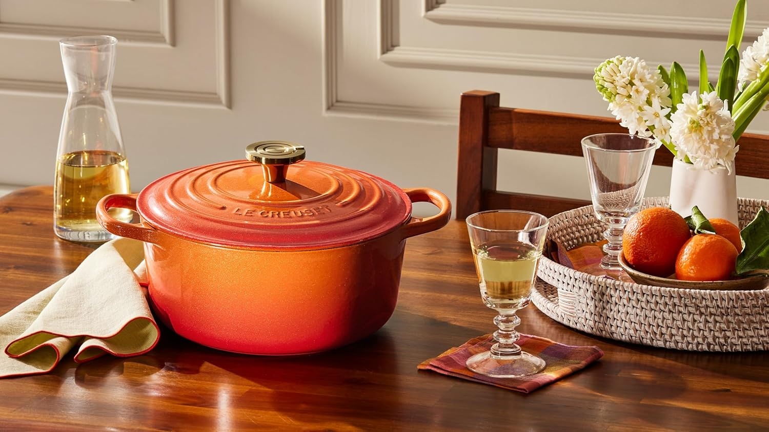 image:imageLe Creuset Enameled Cast Iron Signature Round Dutch Oven 725 qt ArtichautFlamme Doree
