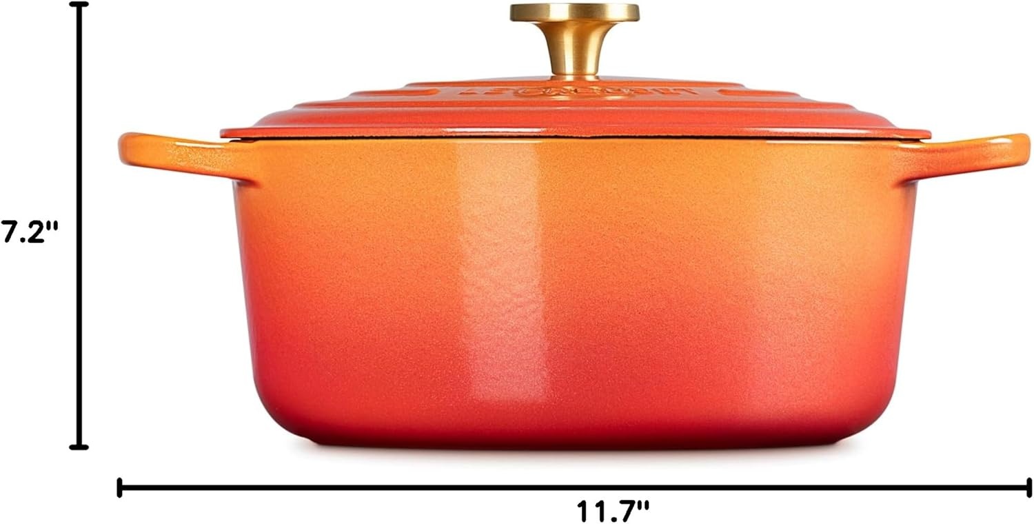 image:imageLe Creuset Enameled Cast Iron Signature Round Dutch Oven 725 qt ArtichautFlamme Doree