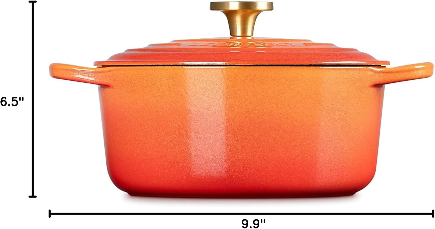 image:imageLe Creuset Enameled Cast Iron Signature Round Dutch Oven 725 qt ArtichautFlamme Doree