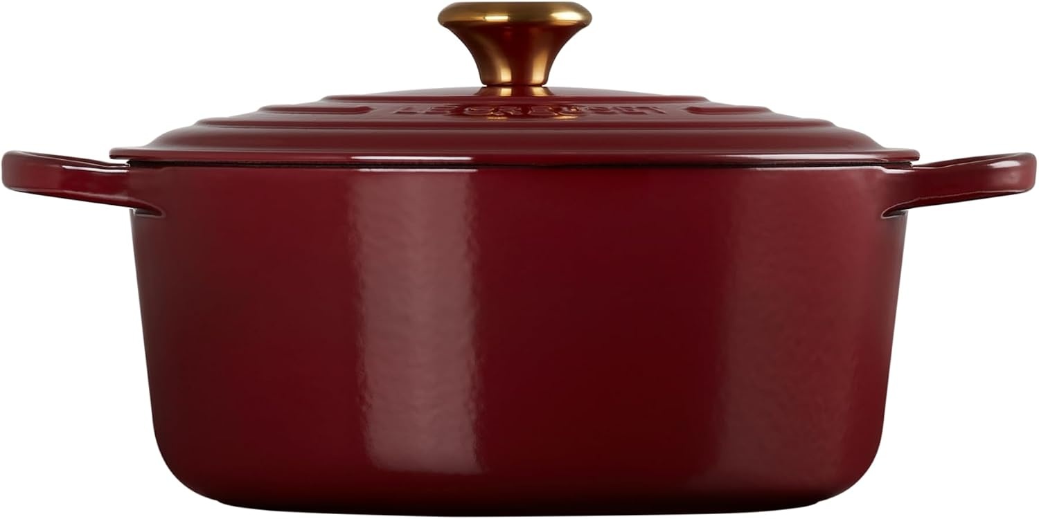 image:imageLe Creuset Enameled Cast Iron Signature Round Dutch Oven 725 qt ArtichautGarnet