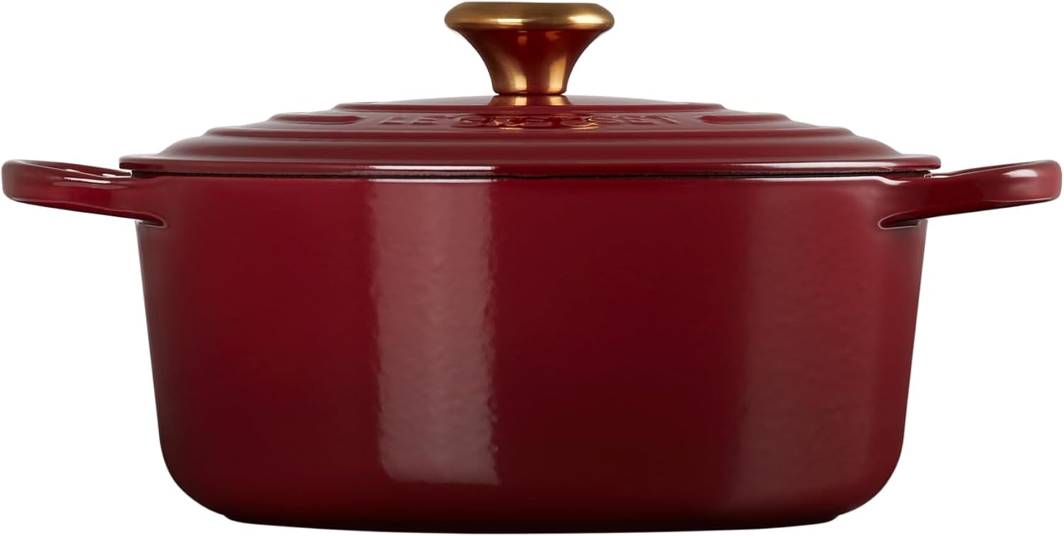 image:imageLe Creuset Enameled Cast Iron Signature Round Dutch Oven 725 qt ArtichautGarnet