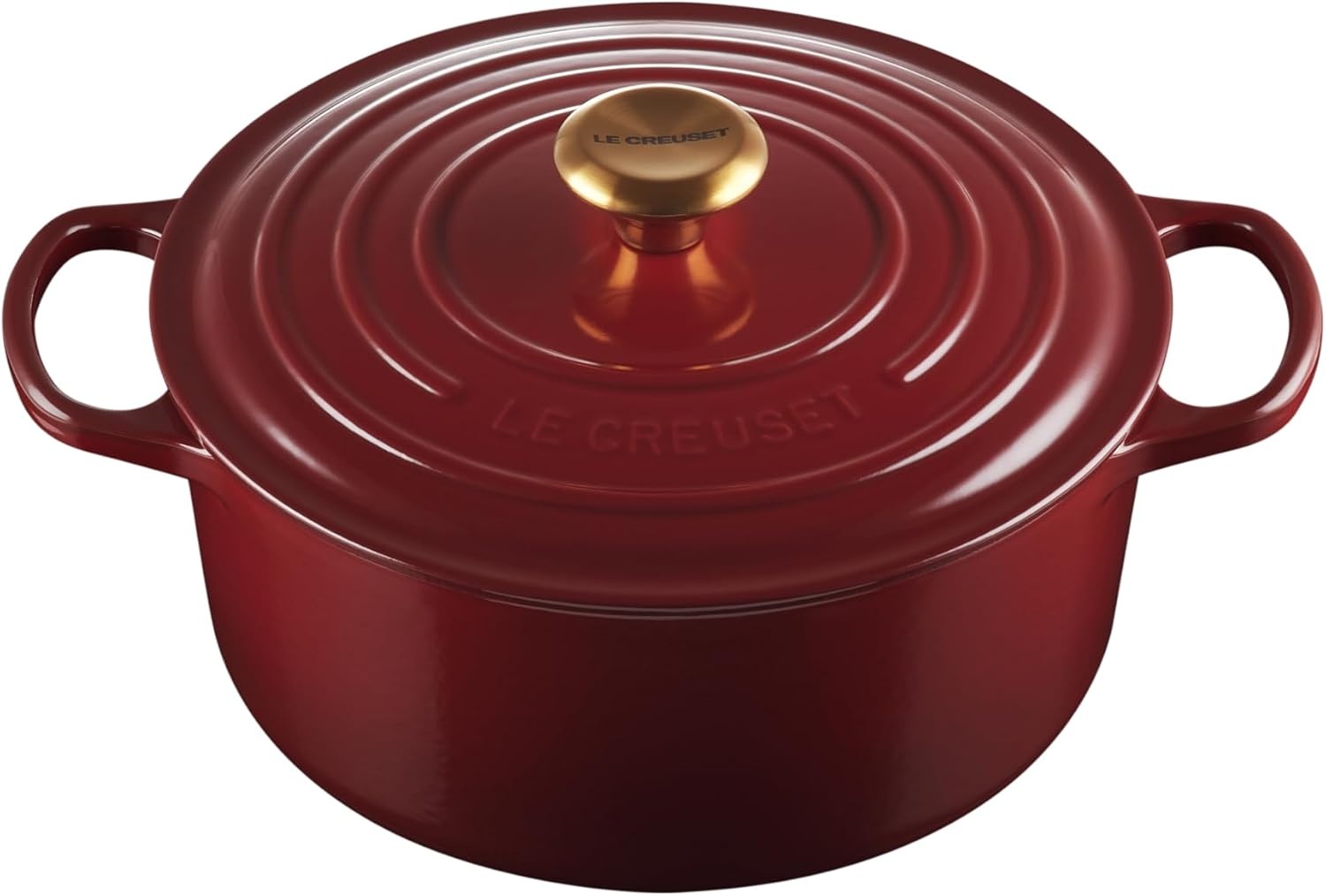 image:imageLe Creuset Enameled Cast Iron Signature Round Dutch Oven 725 qt ArtichautGarnet