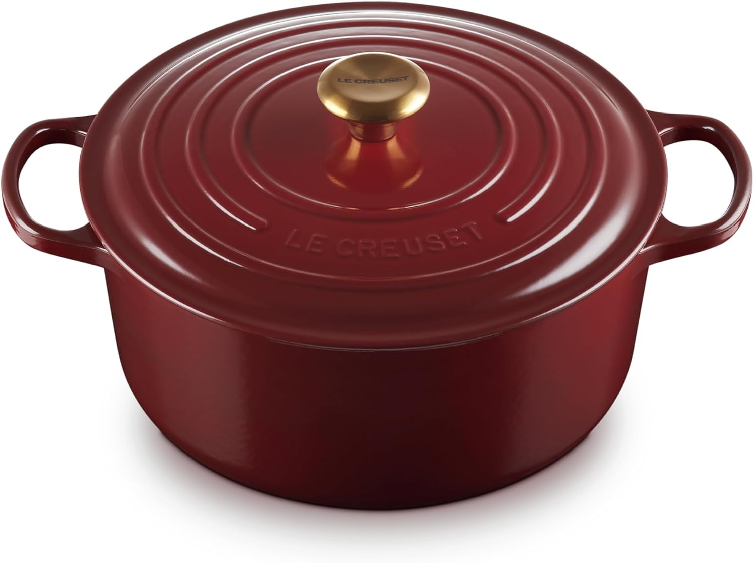 image:imageLe Creuset Enameled Cast Iron Signature Round Dutch Oven 725 qt ArtichautGarnet