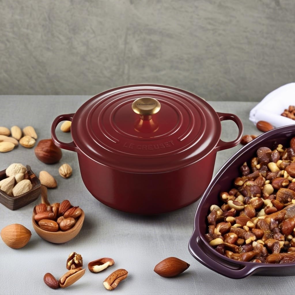 image:imageLe Creuset Enameled Cast Iron Signature Round Dutch Oven 725 qt ArtichautGarnet