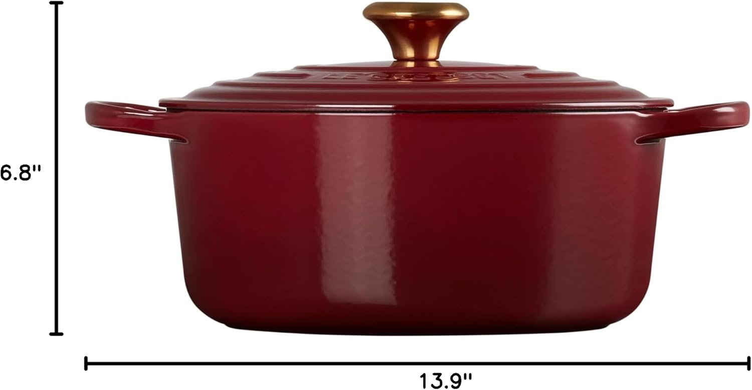 image:imageLe Creuset Enameled Cast Iron Signature Round Dutch Oven 725 qt ArtichautGarnet