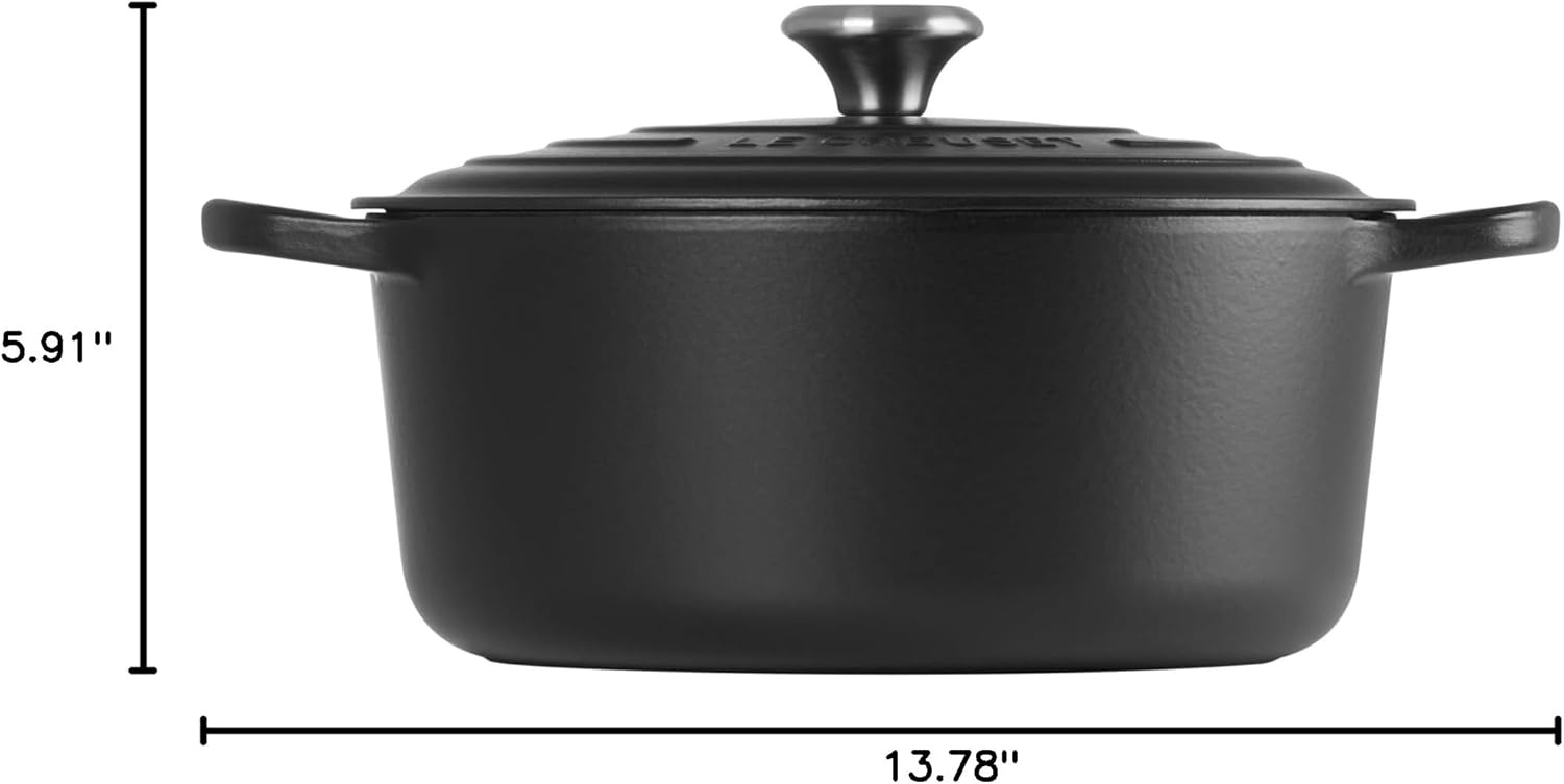 image:imageLe Creuset Enameled Cast Iron Signature Round Dutch Oven 725 qt ArtichautLicorice