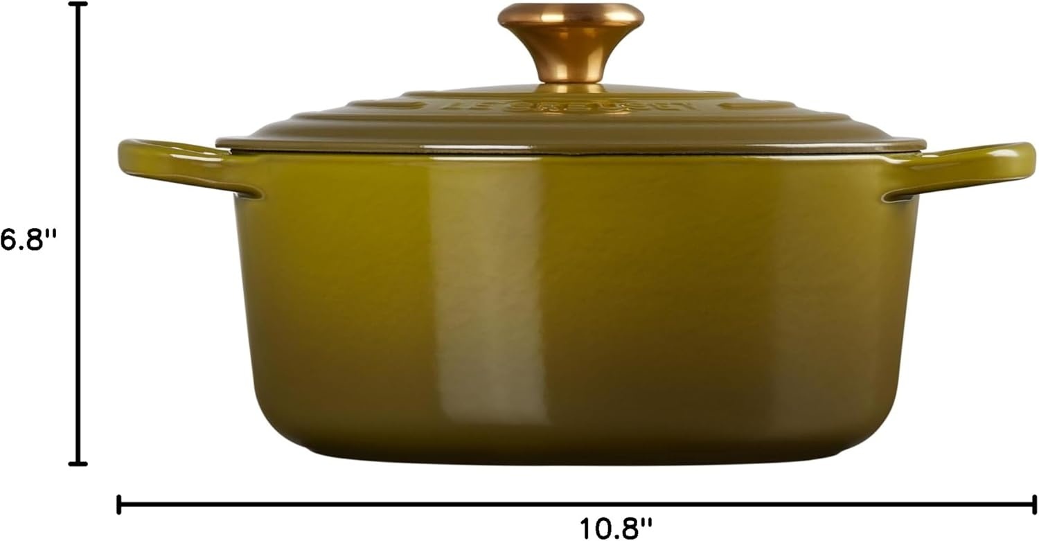image:imageLe Creuset Enameled Cast Iron Signature Round Dutch Oven 725 qt ArtichautOlive