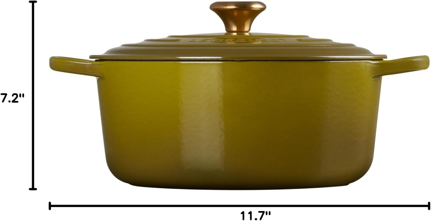 image:imageLe Creuset Enameled Cast Iron Signature Round Dutch Oven 725 qt ArtichautOlive
