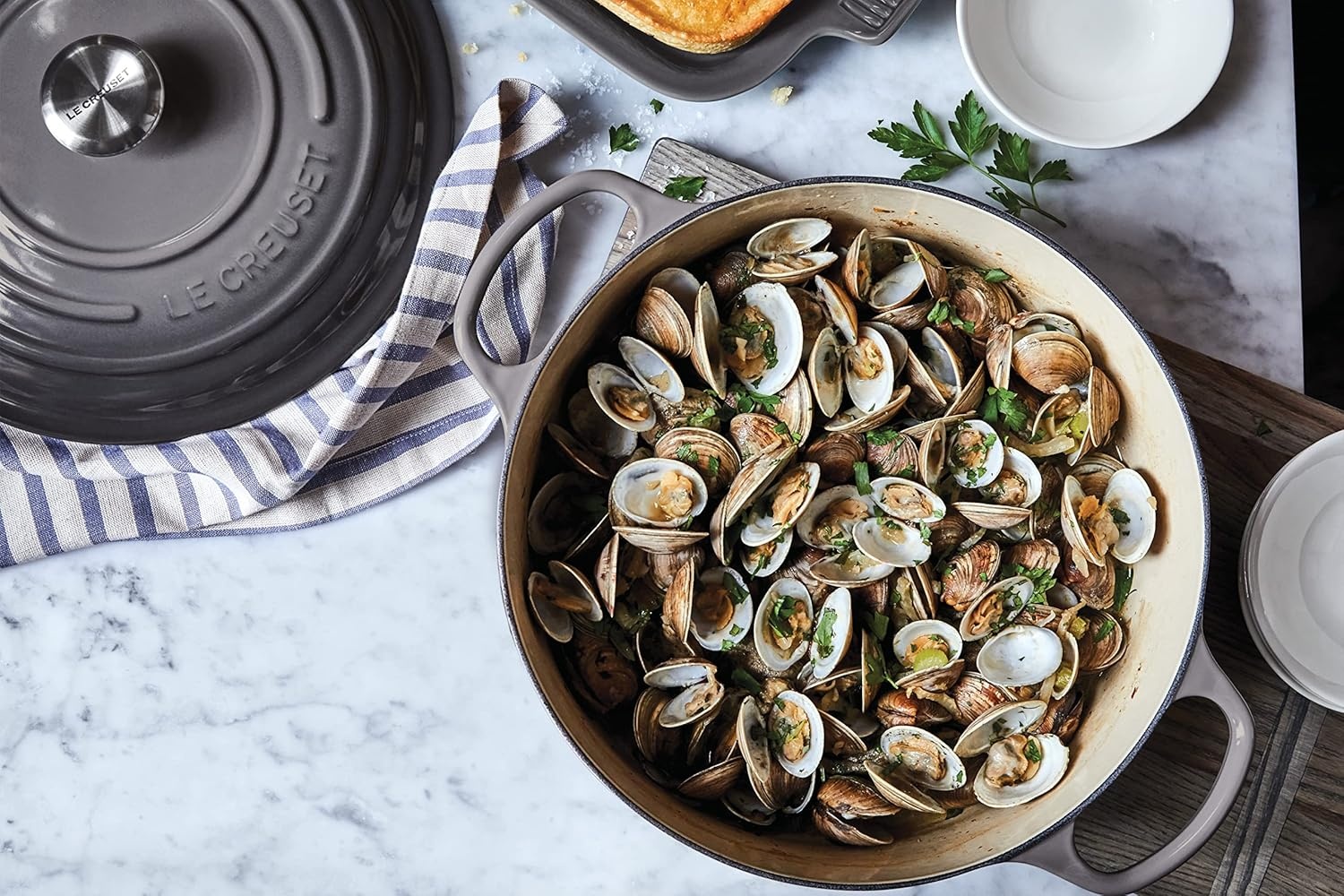 image:imageLe Creuset Enameled Cast Iron Signature Round Dutch Oven 725 qt ArtichautOyster