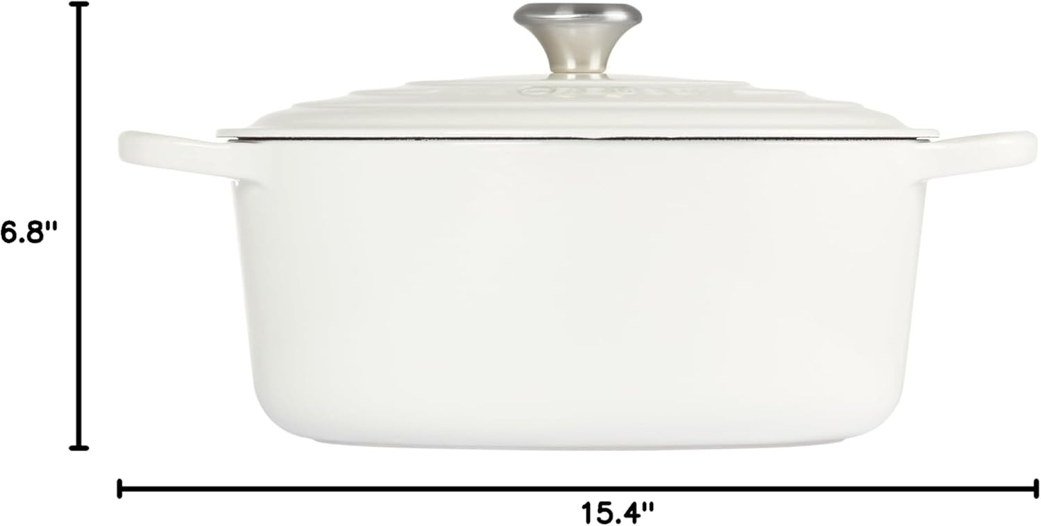 image:imageLe Creuset Enameled Cast Iron Signature Round Dutch Oven 725 qt ArtichautWhite