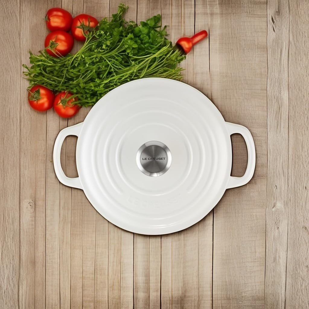 image:imageLe Creuset Enameled Cast Iron Signature Round Dutch Oven 725 qt ArtichautWhite