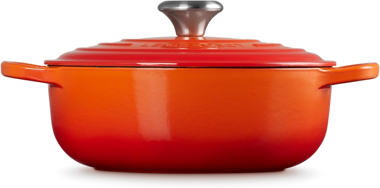 image:imageLe Creuset Enameled Cast Iron Signature Round Sauteuse 35 qt OliveFlame