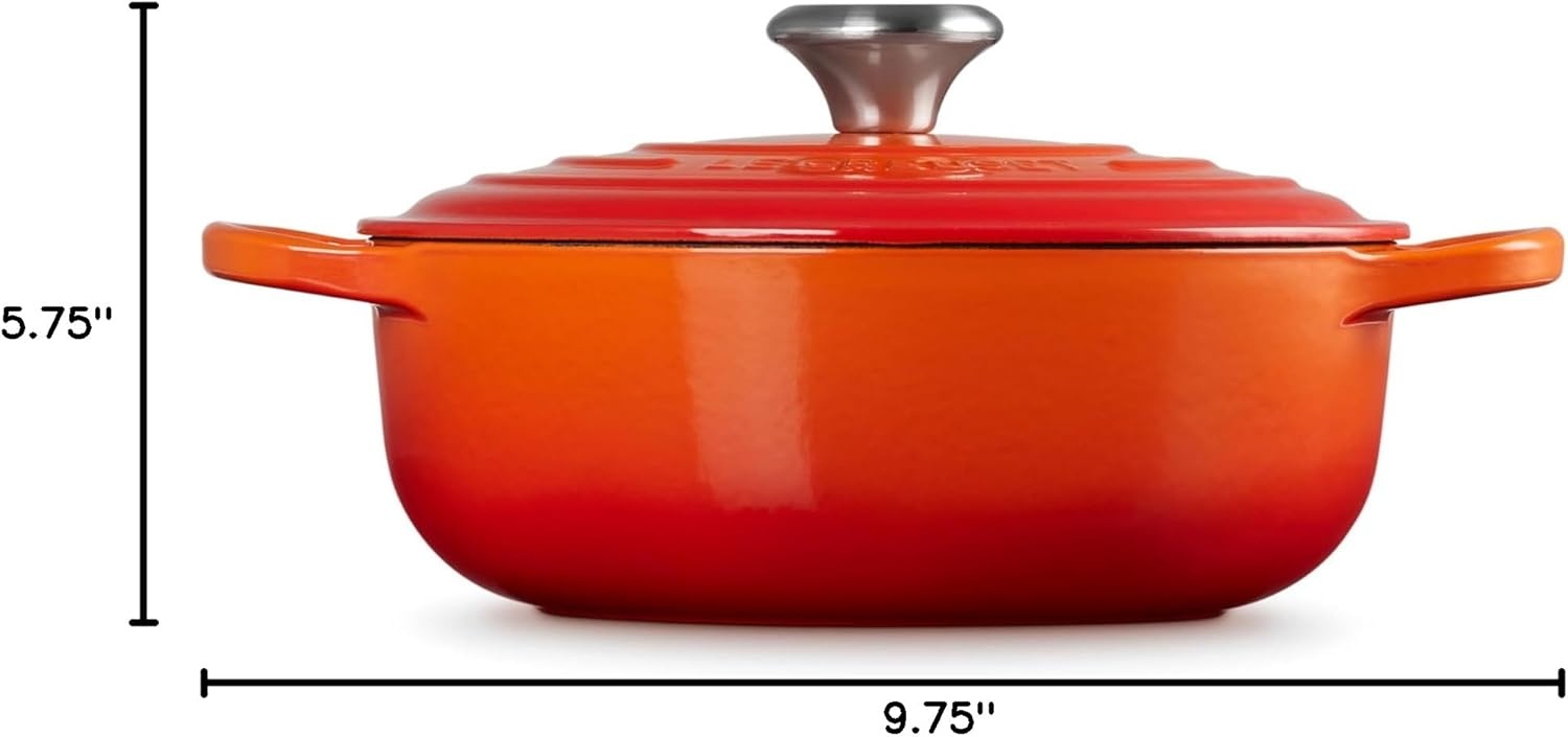 image:imageLe Creuset Enameled Cast Iron Signature Round Sauteuse 35 qt OliveFlame