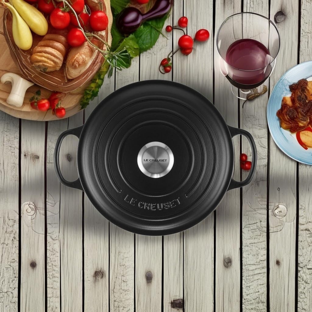 image:imageLe Creuset Enameled Cast Iron Signature Round Sauteuse 35 qt OliveLicorice