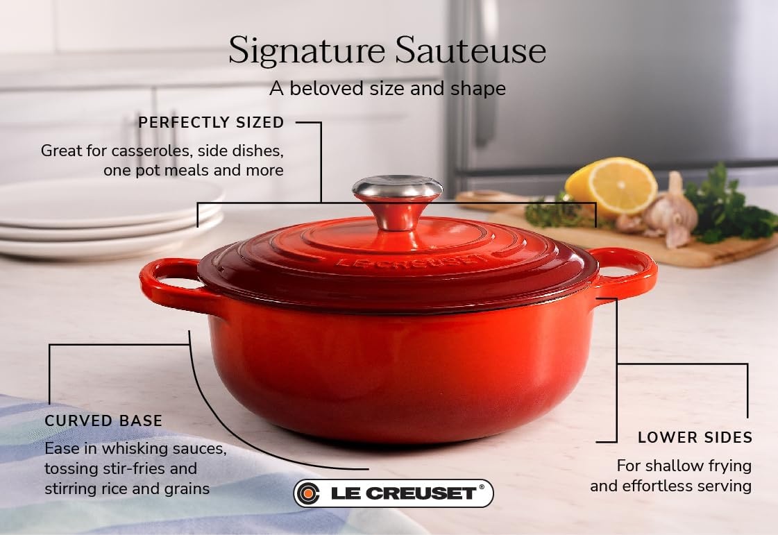 image:imageLe Creuset Enameled Cast Iron Signature Round Sauteuse 35 qt OliveOlive