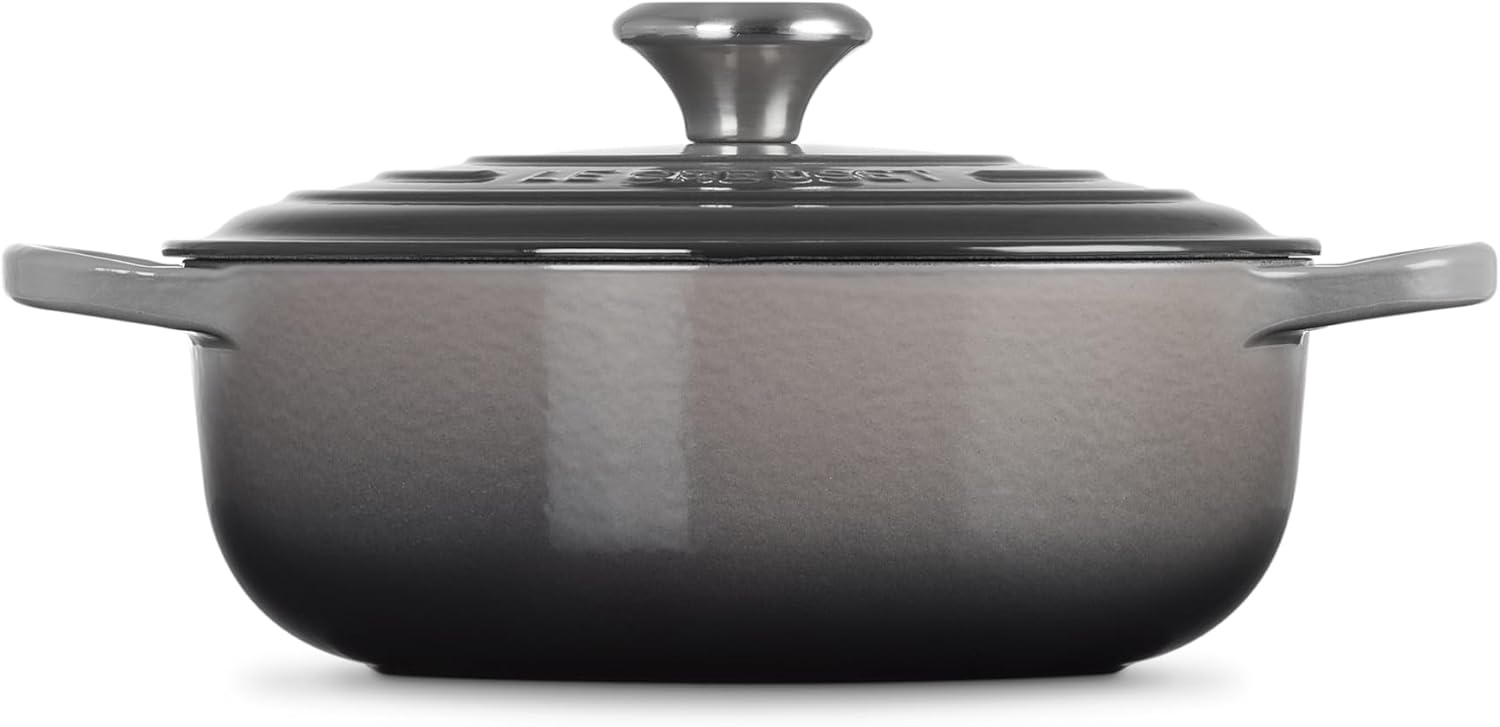 image:imageLe Creuset Enameled Cast Iron Signature Round Sauteuse 35 qt OliveOyster