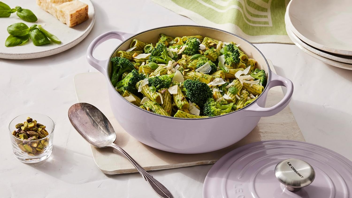 image:imageLe Creuset Enameled Cast Iron Signature Round Sauteuse 35 qt OliveOyster