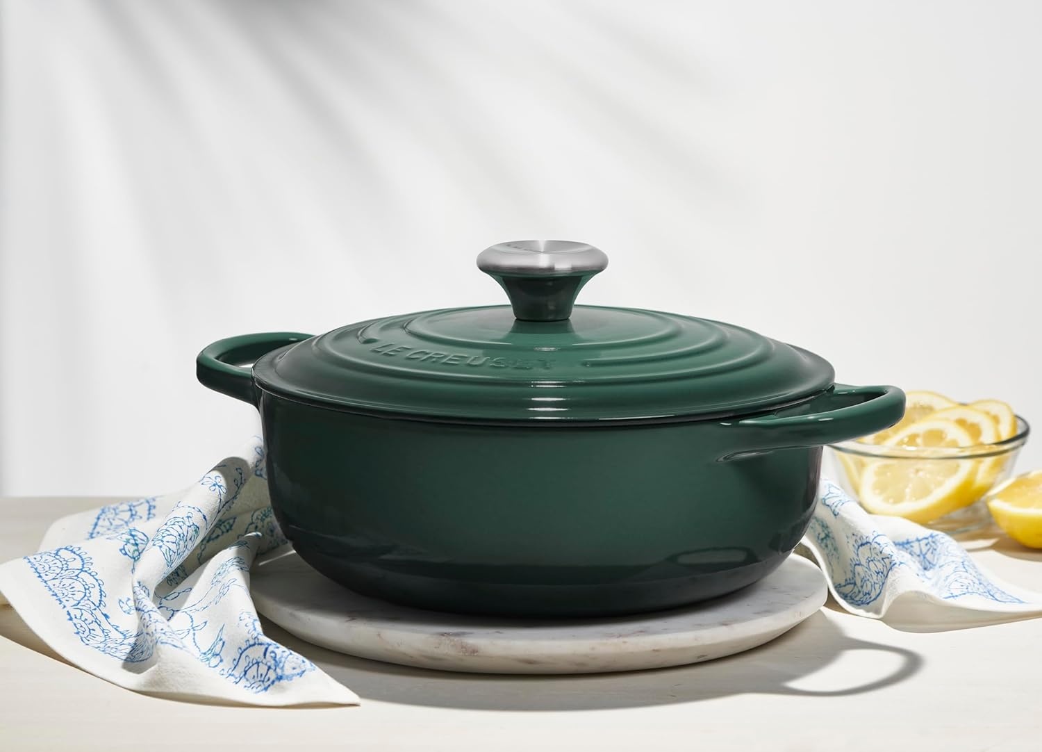 image:imageLe Creuset Enameled Cast Iron Signature Round Sauteuse 35 qt OlivePeche