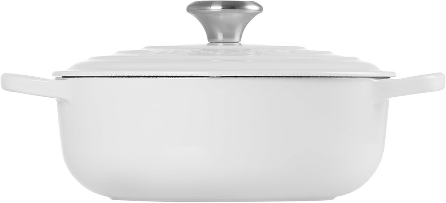 image:imageLe Creuset Enameled Cast Iron Signature Round Sauteuse 35 qt OliveWhite