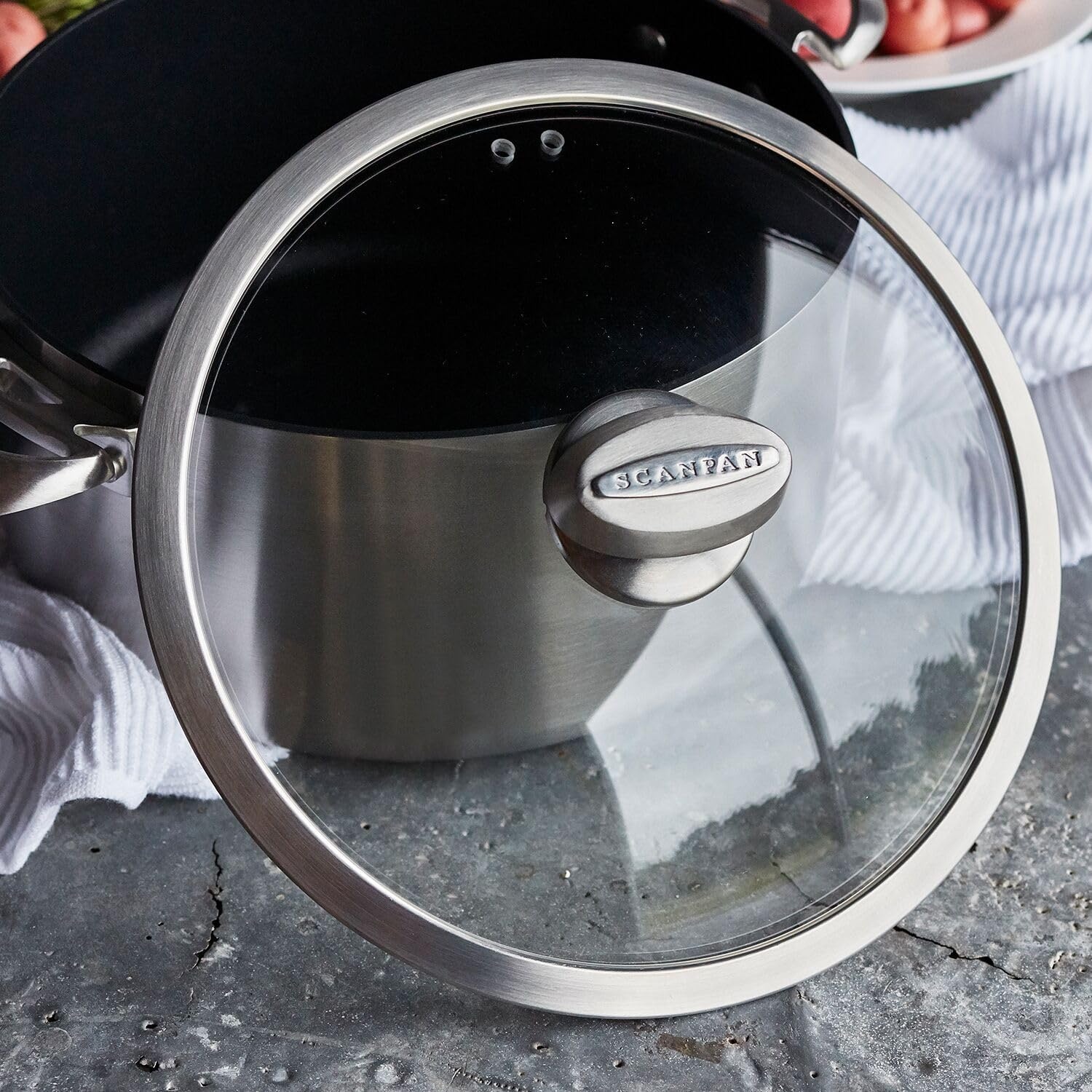 image:imageScanpan CS 75 QT Nonstick Dutch Oven Compatible with All Cooktops Induction Ready Metal Utensil Safe Oven Safe to 500F Dishwasher Safe