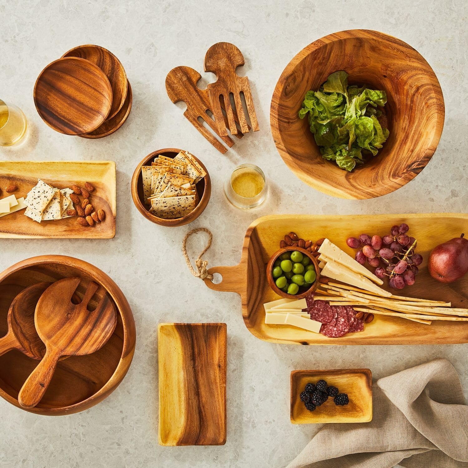 image:imageSur La Table Acacia Flared Serving Bowl Brown