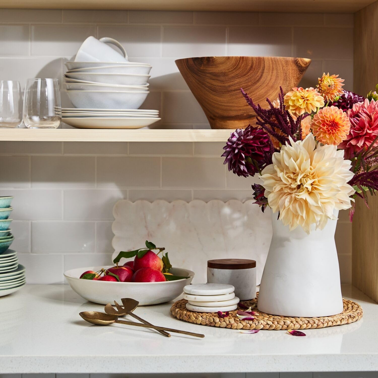 image:imageSur La Table Acacia Flared Serving Bowl Brown