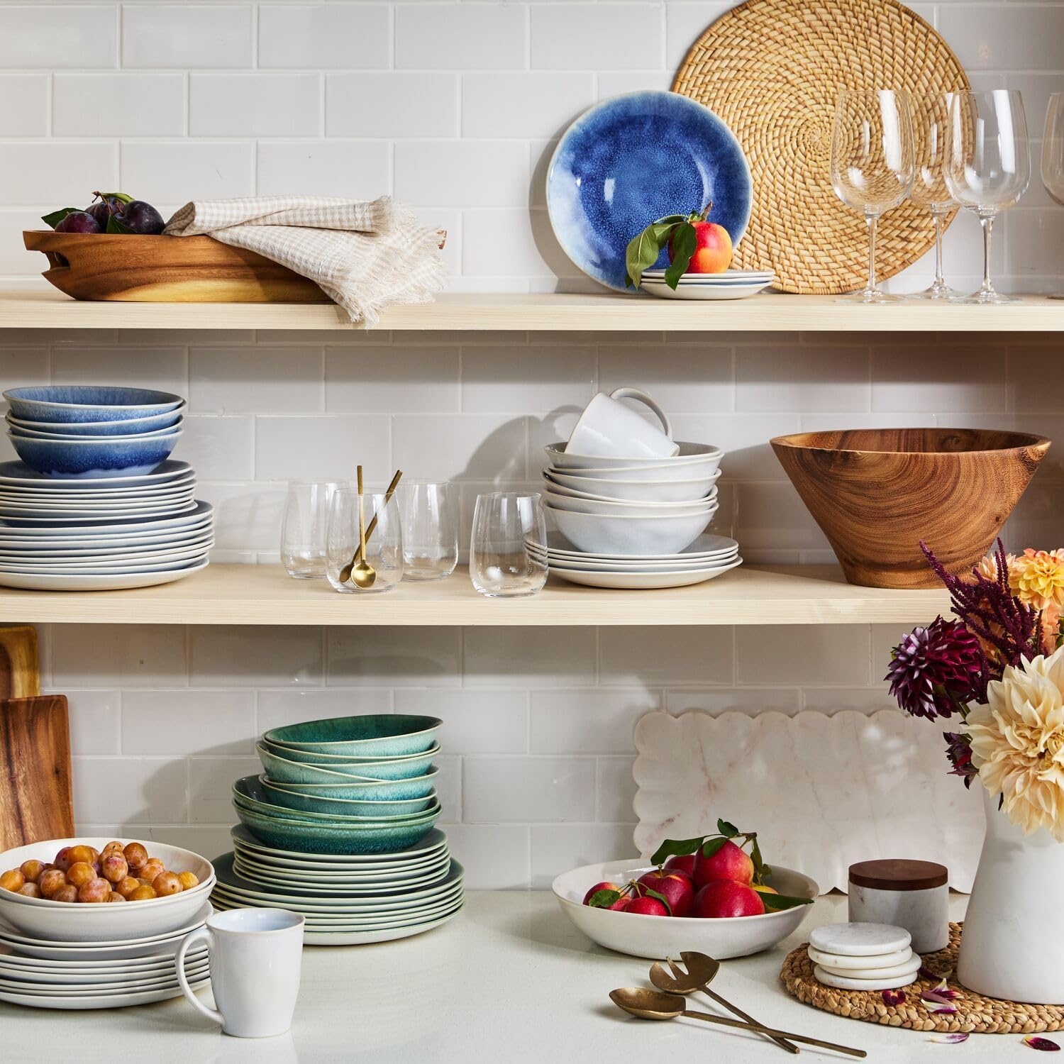 image:imageSur La Table Acacia Flared Serving Bowl Brown