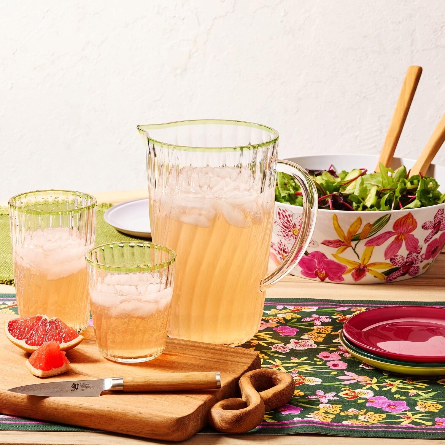 image:imageSur La Table Orchid Glass Appetizer Plates Set of 4 Multi