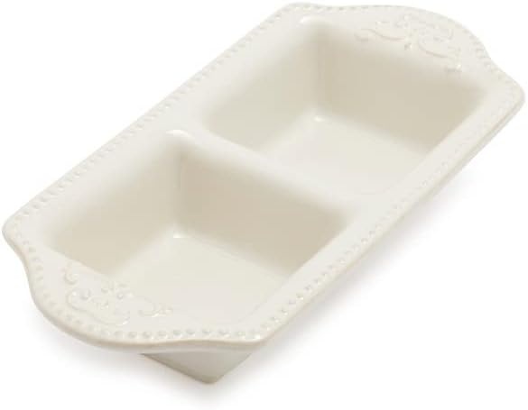 image:imageSur La Table Pearl Stoneware TwoSection Dish White