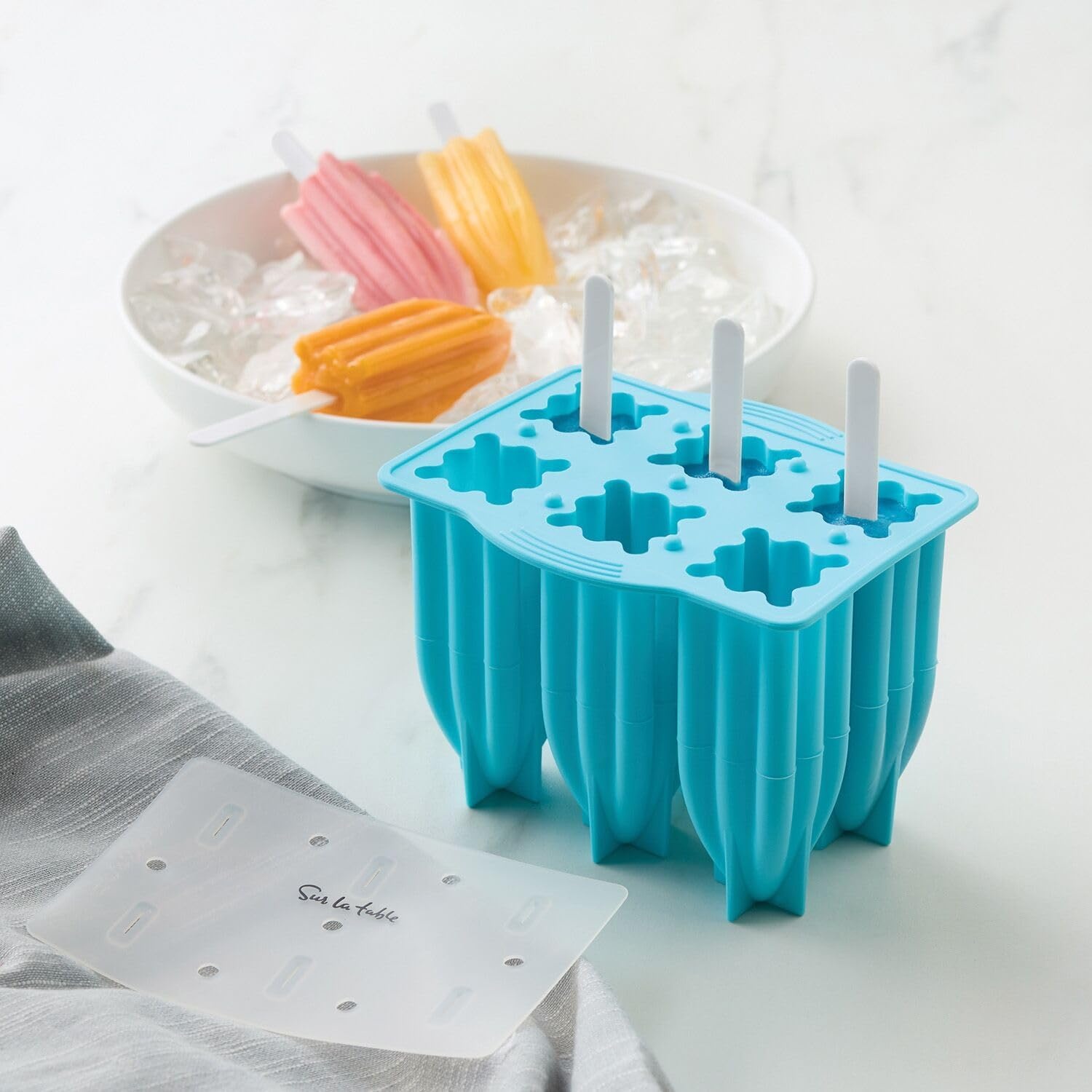 image:imageSur La Table Rocket Pop Molds Set of 6 Classic Rocket Shape Frozen Treat Press for Homemade Popsicles and Ice Pops Set of 6