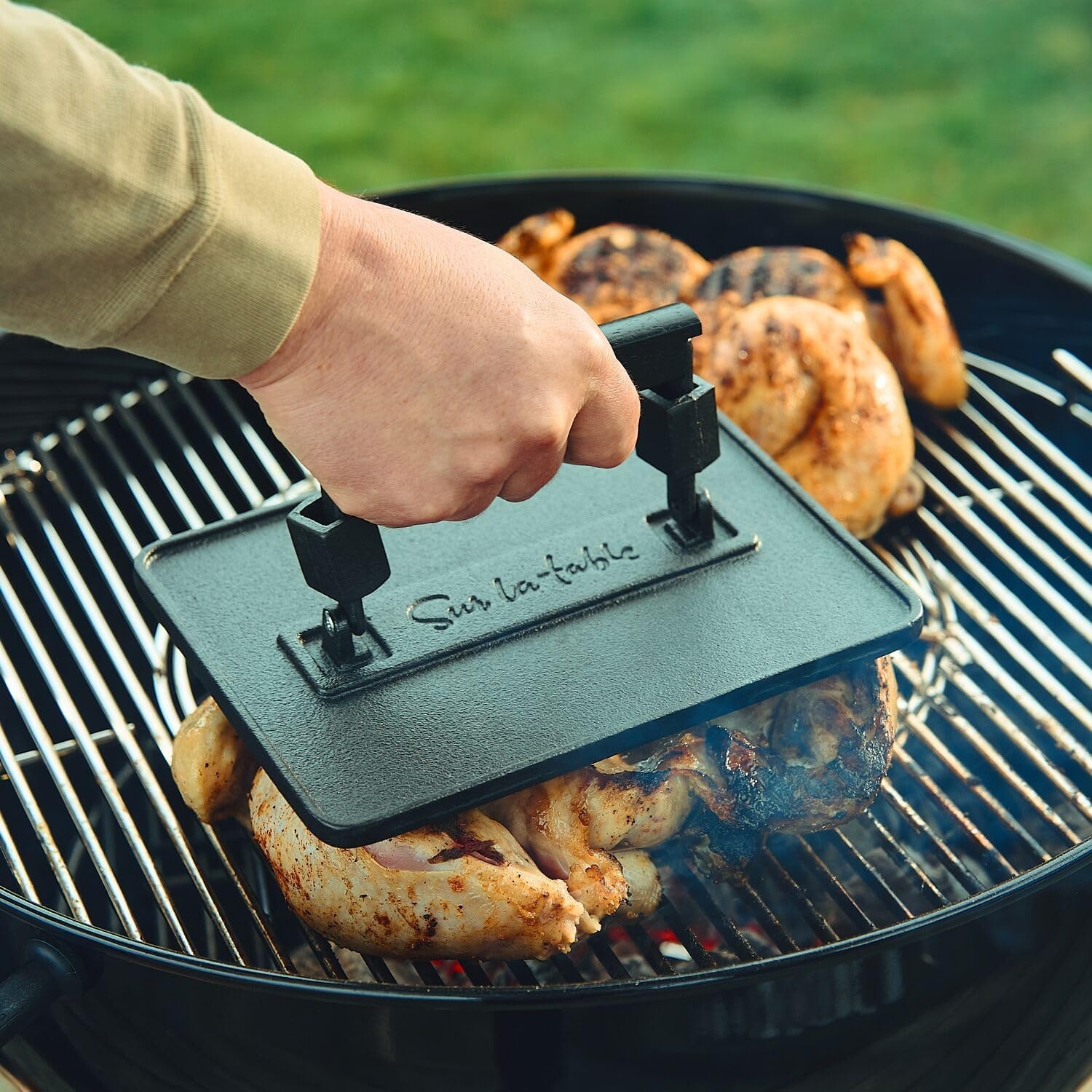 image:imageSur La Table XL Cast Iron Griddle Press Black