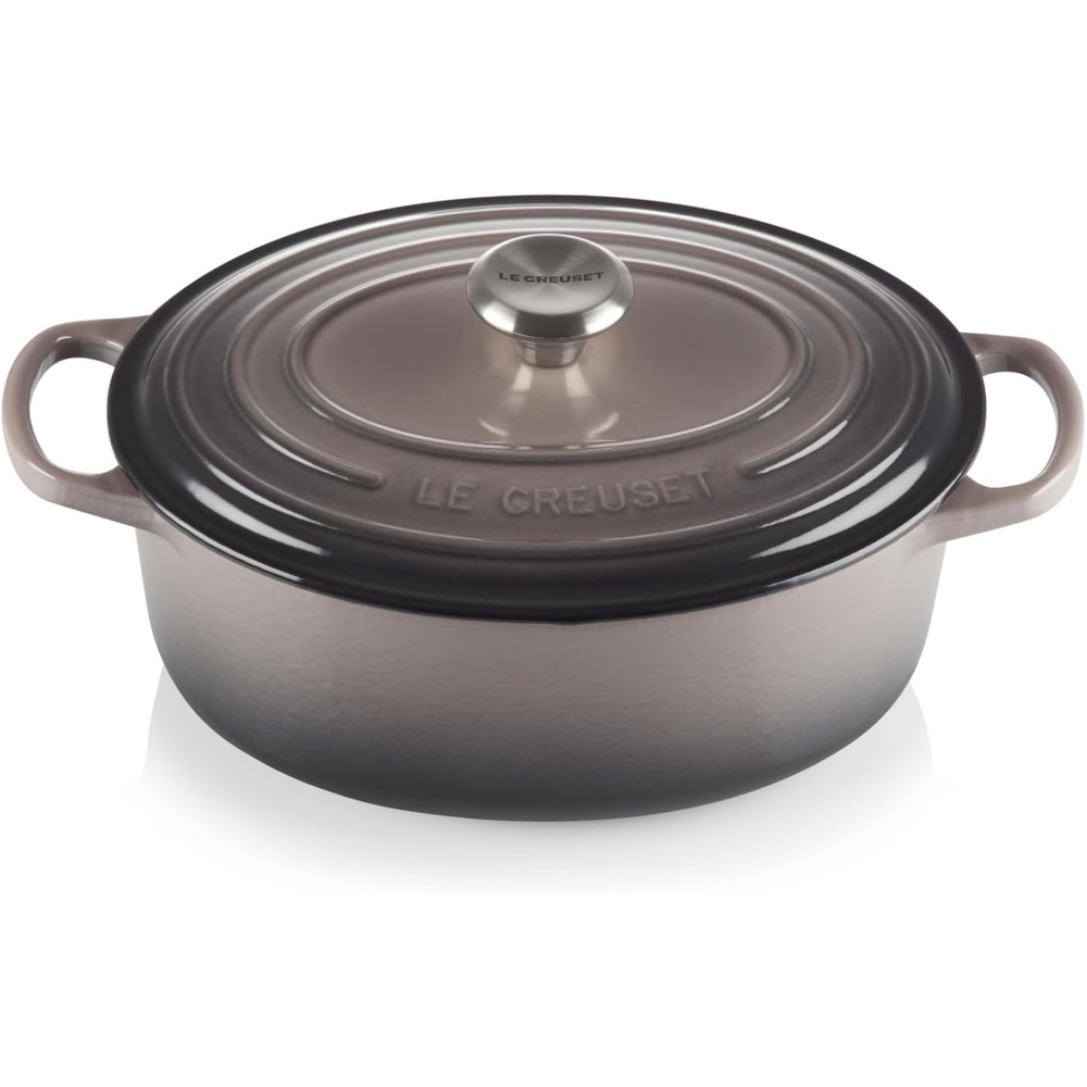 image:imageLe Creuset Enameled Cast Iron Signature Oval Dutch Oven 8 qt WhiteOyster