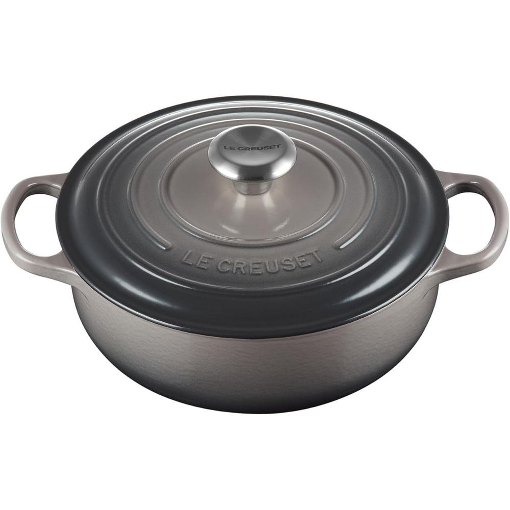 image:imageLe Creuset Enameled Cast Iron Signature Round Sauteuse 35 qt OliveOyster