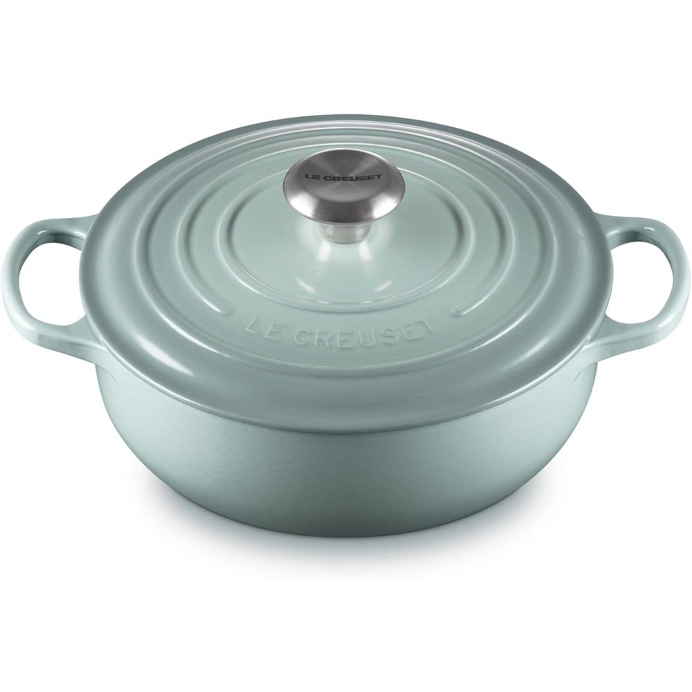 image:imageLe Creuset Enameled Cast Iron Signature Round Sauteuse 35 qt OliveSea Salt